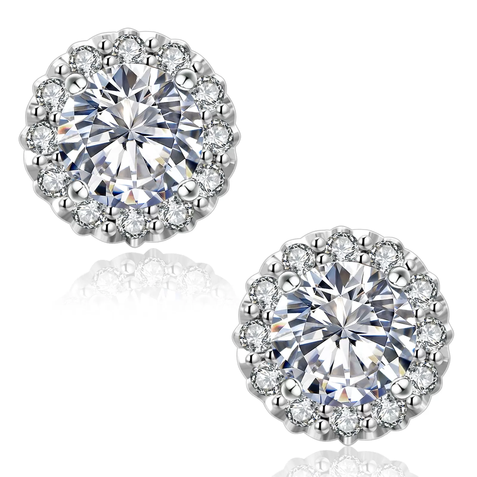 0.50/1.00 Carats *2 Excellent VVS1 Moissanite Earrings 0298