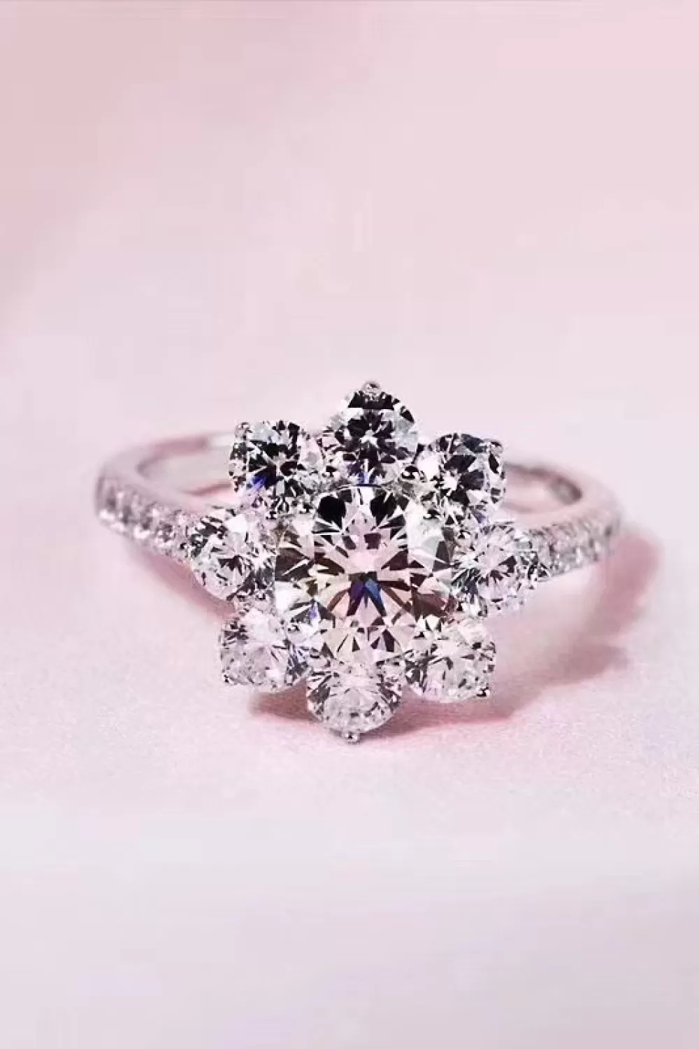 1 Carat Moissanite Flower Ring