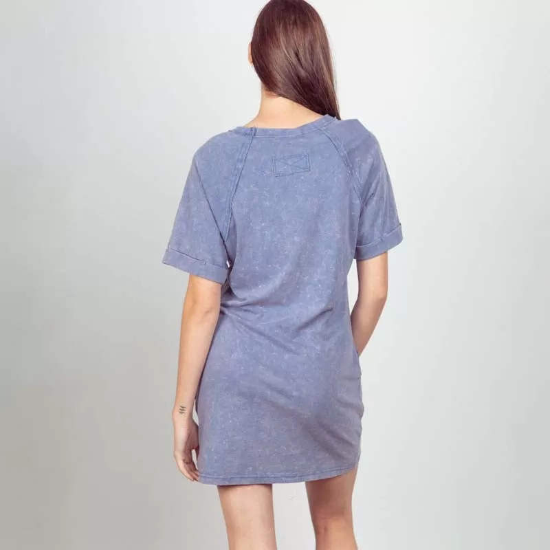 1 Pocket Garment Wash T-Shirt Dress