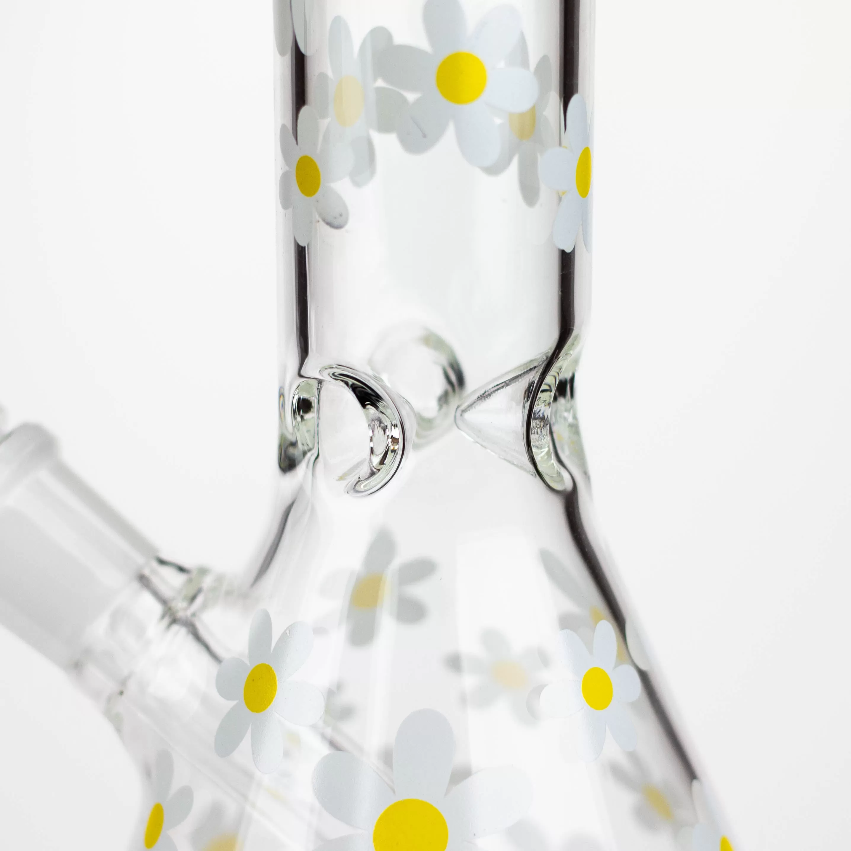 10" Glass Bong With Daisy Design