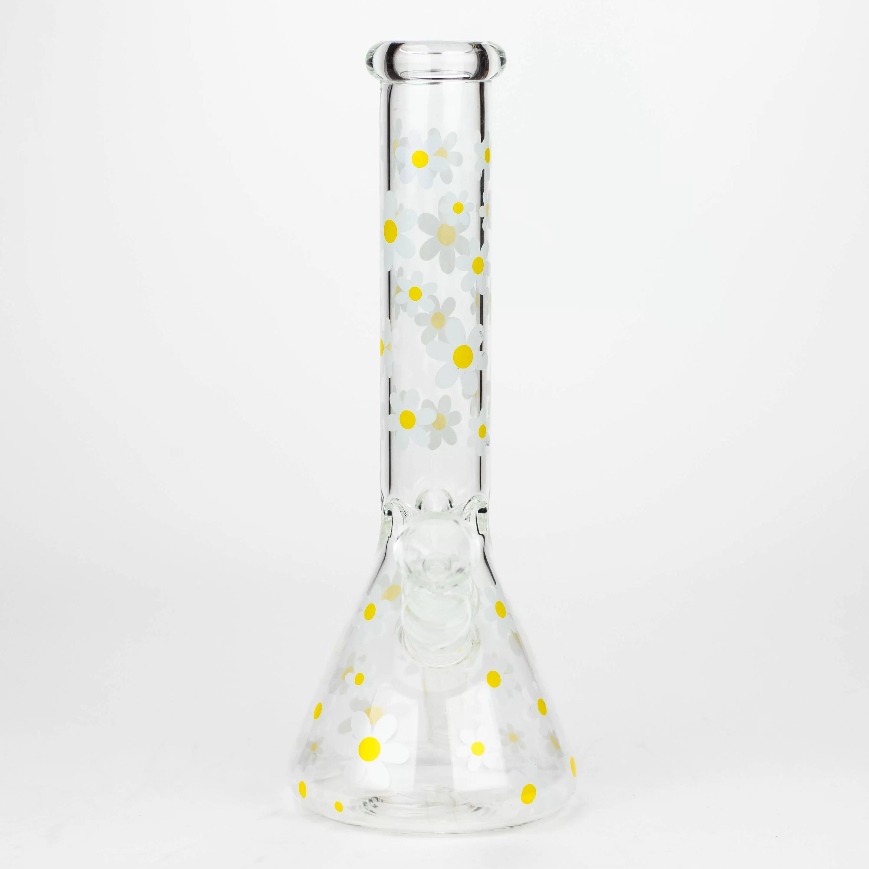 10" Glass Bong With Daisy Design