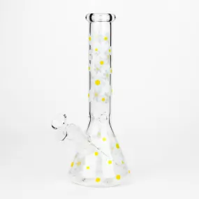 10" Glass Bong With Daisy Design