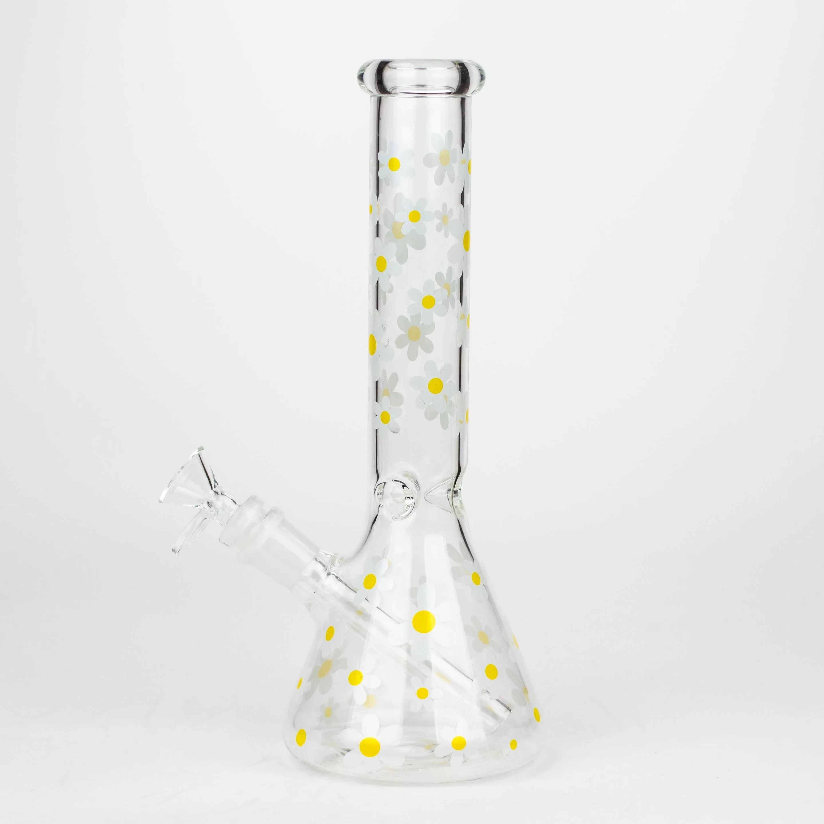 10" Glass Bong With Daisy Design