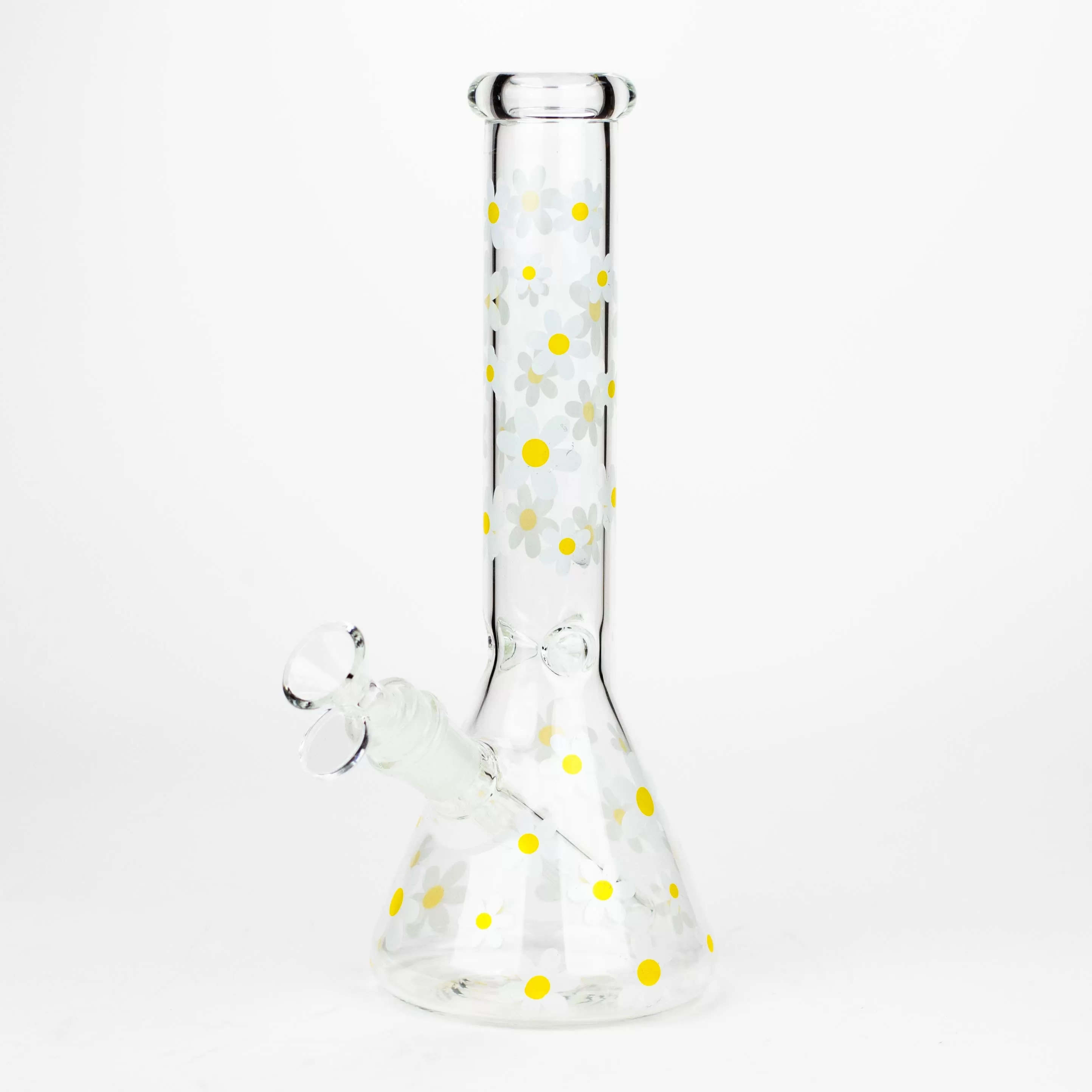 10" Glass Bong With Daisy Design