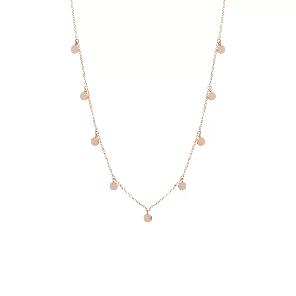 14k 9 Itty Bitty Disc Charm Necklace