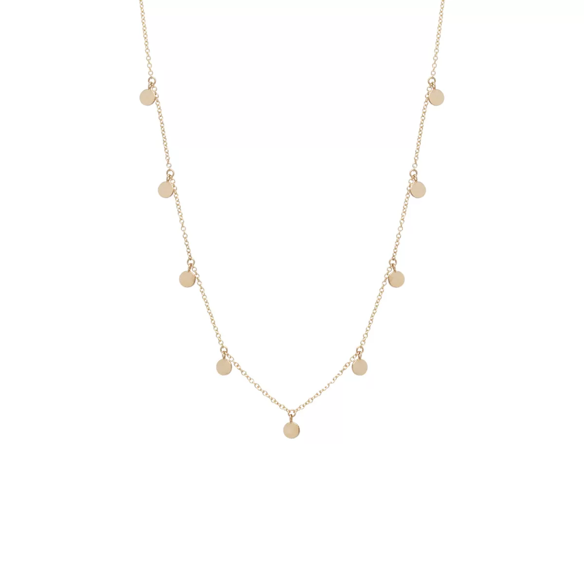 14k 9 Itty Bitty Disc Charm Necklace