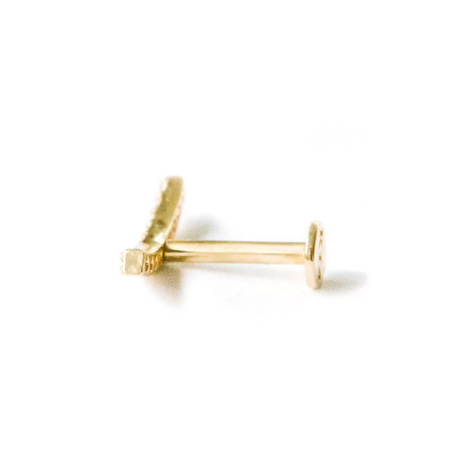 14k Gold Cartilage Curved Cubic Internally Internal Threaded Labret