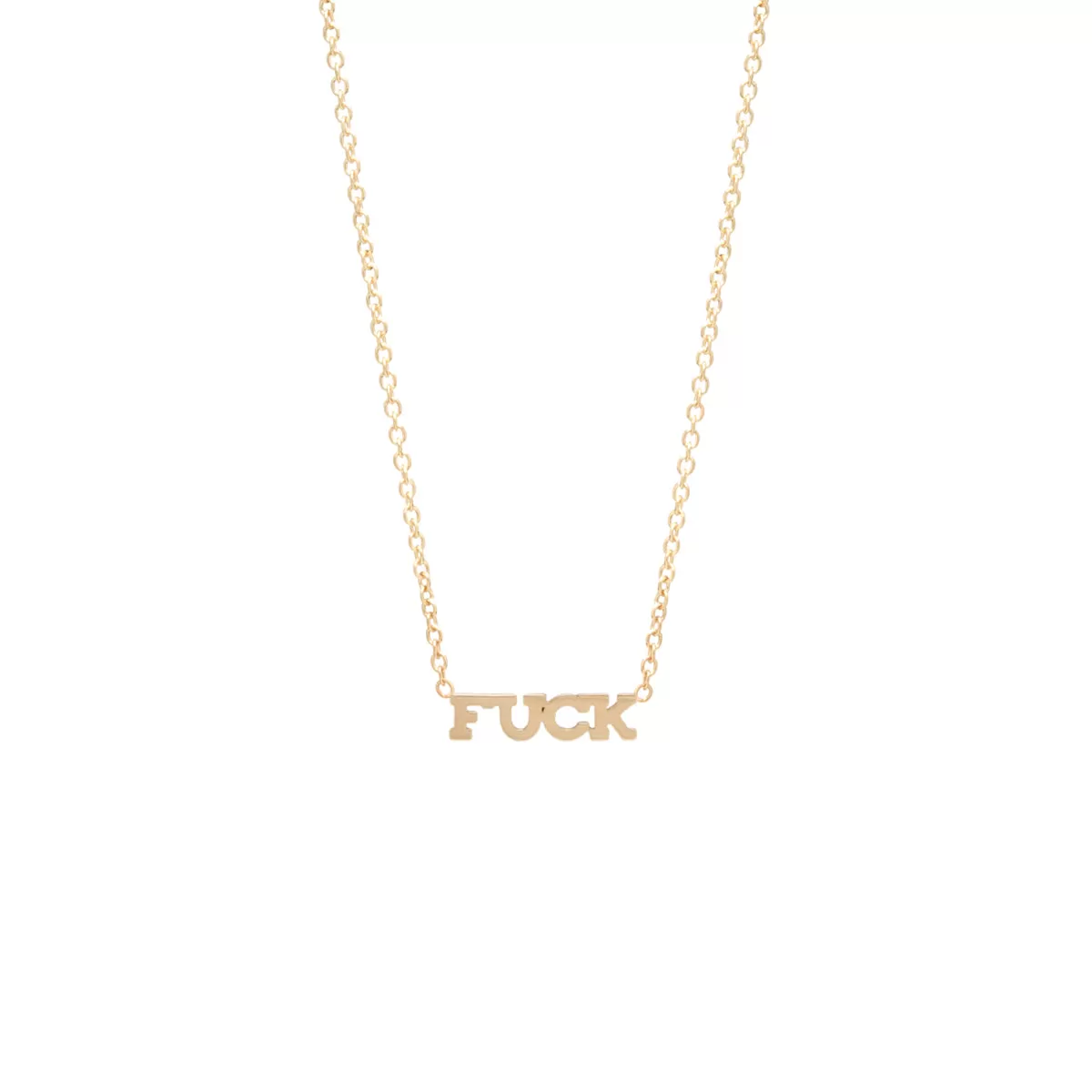 14k itty bitty FUCK necklace