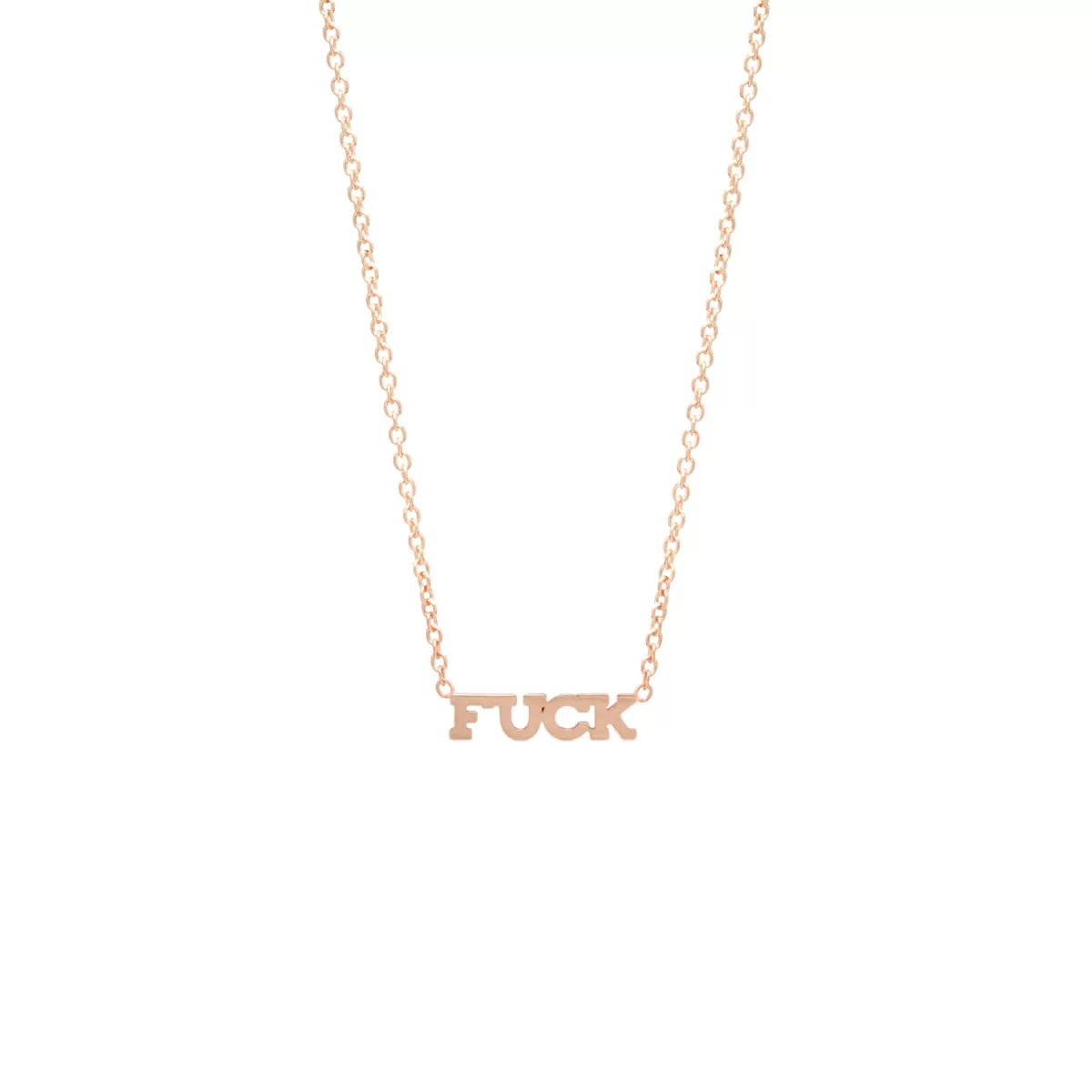 14k itty bitty FUCK necklace