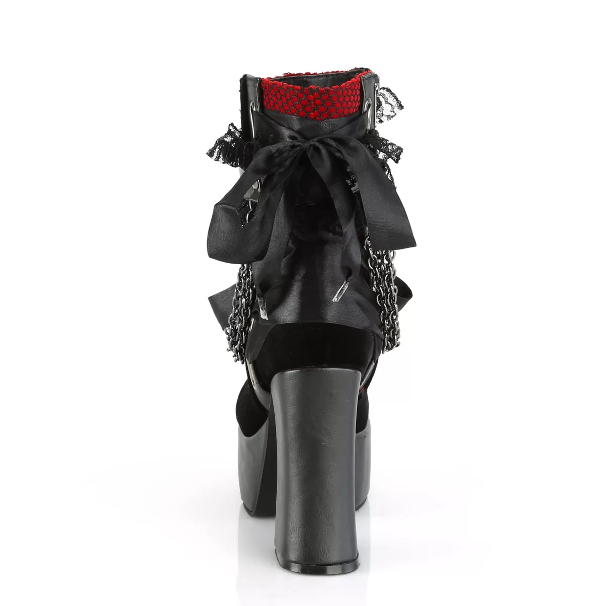 4 Inch Heel CHARADE-110 Black Red Velvet