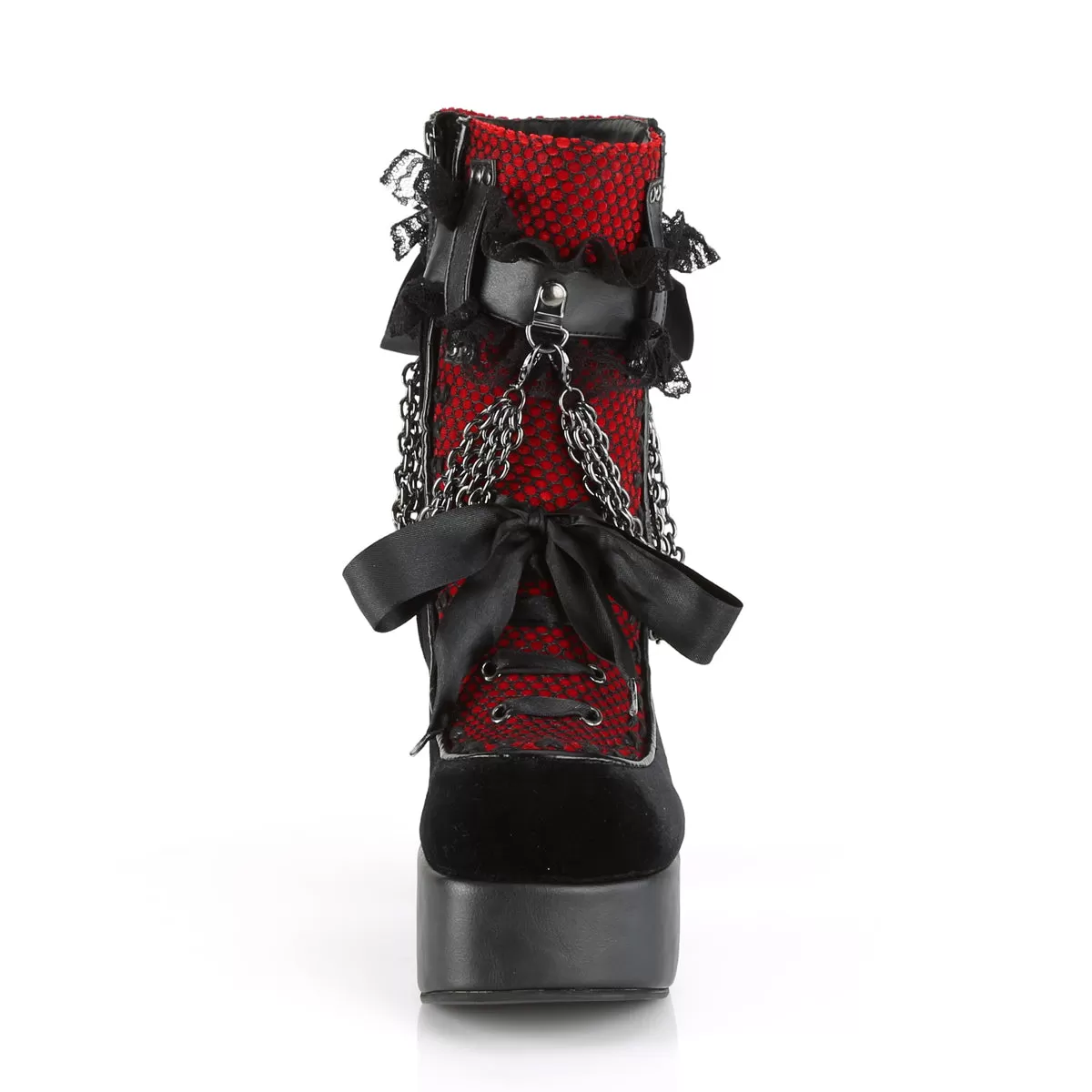 4 Inch Heel CHARADE-110 Black Red Velvet