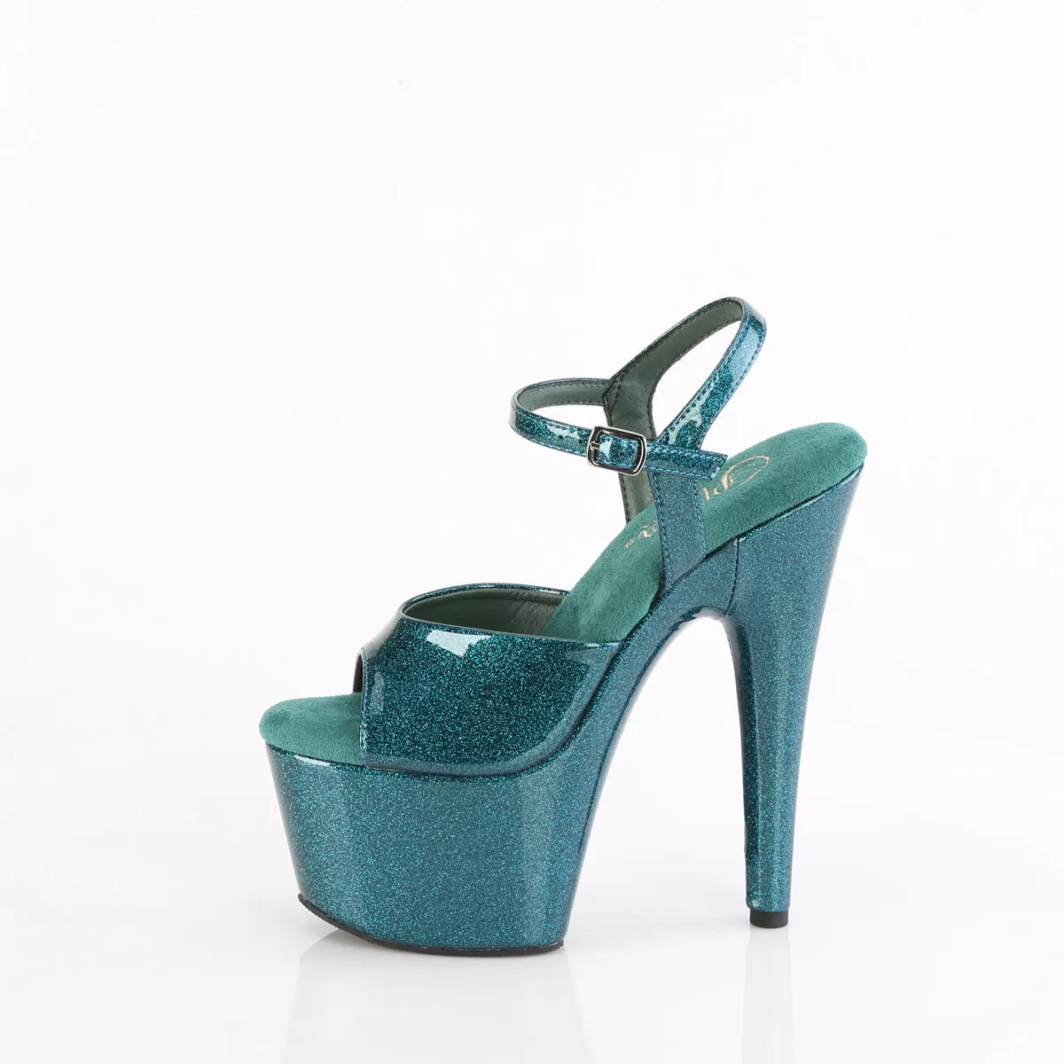 7 Inch Heel ADORE-709GP Teal Glitter