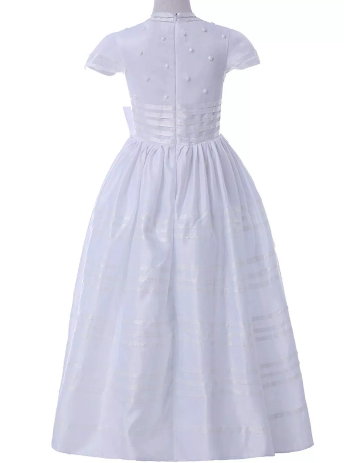 A Step Above Pearled Belt Communion Gown