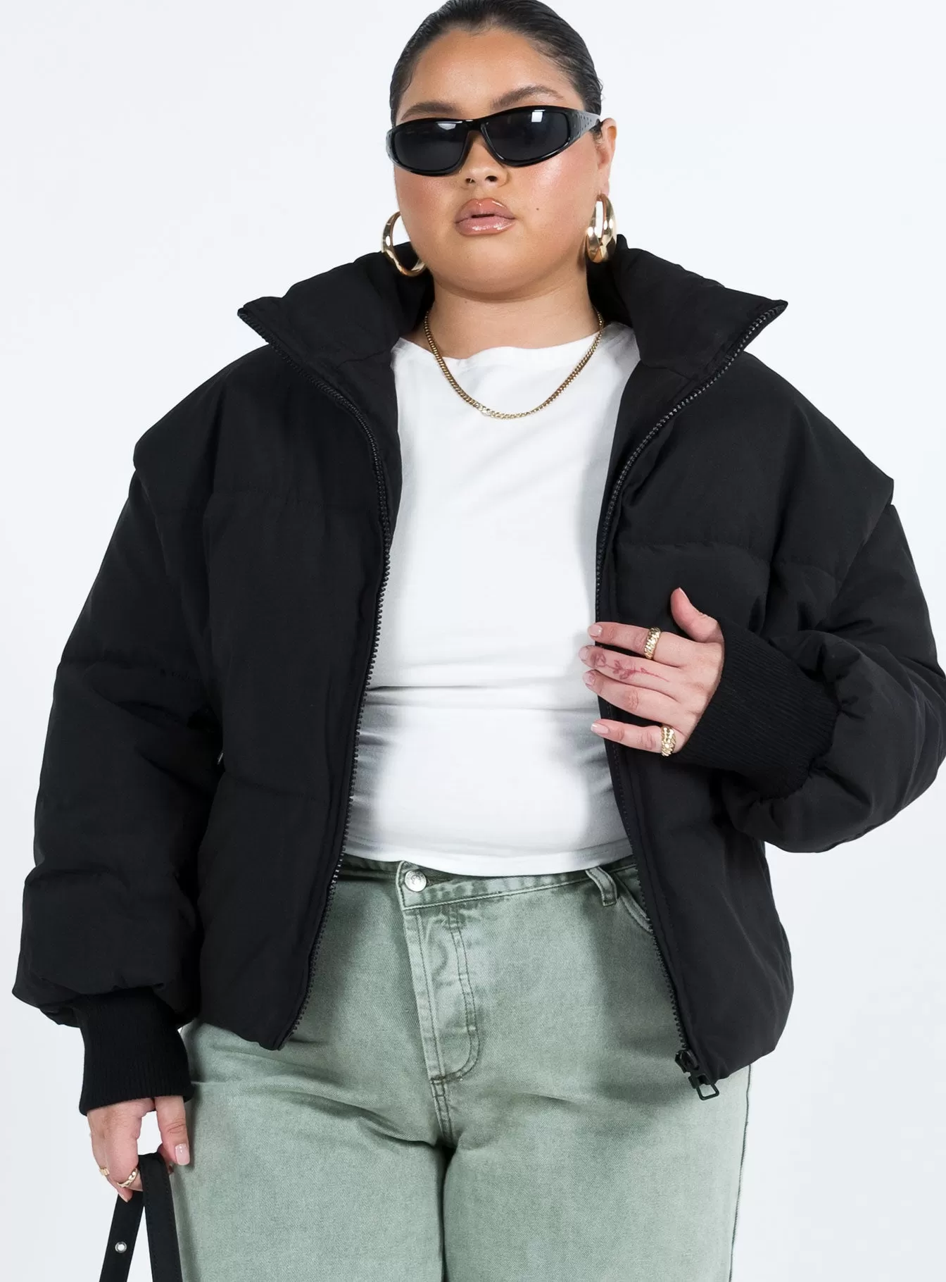 Abe Puffer Jacket Black Curve