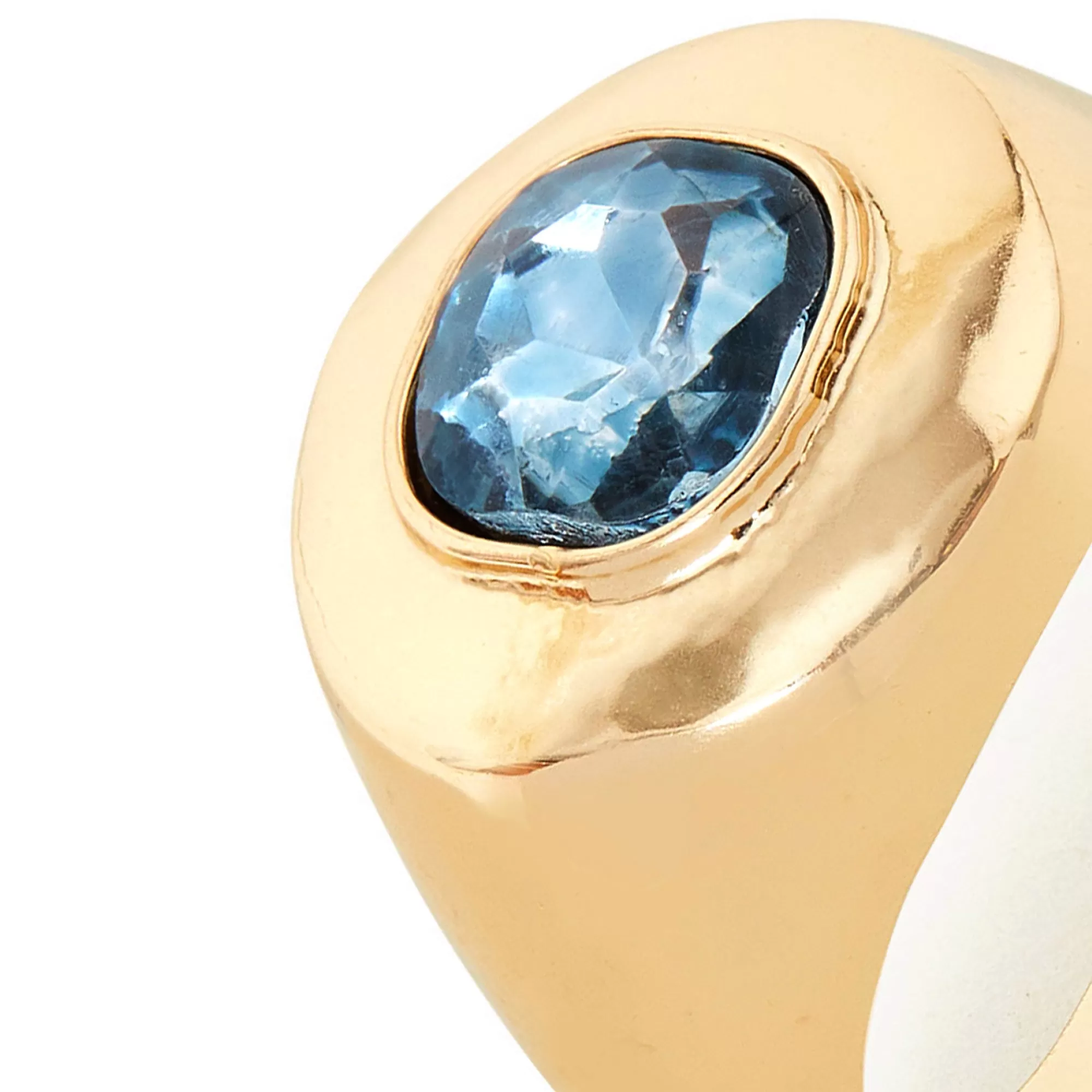 Accessorize London Women's Blue Chunky Gem Ring-Large