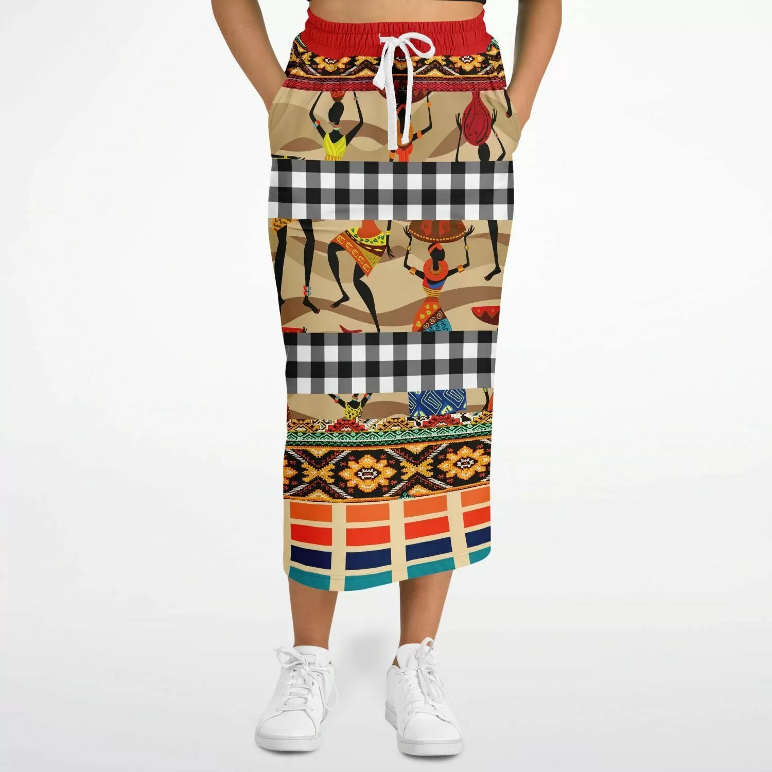 Africa Bombastic Eco-Poly Long Pocket Skirt