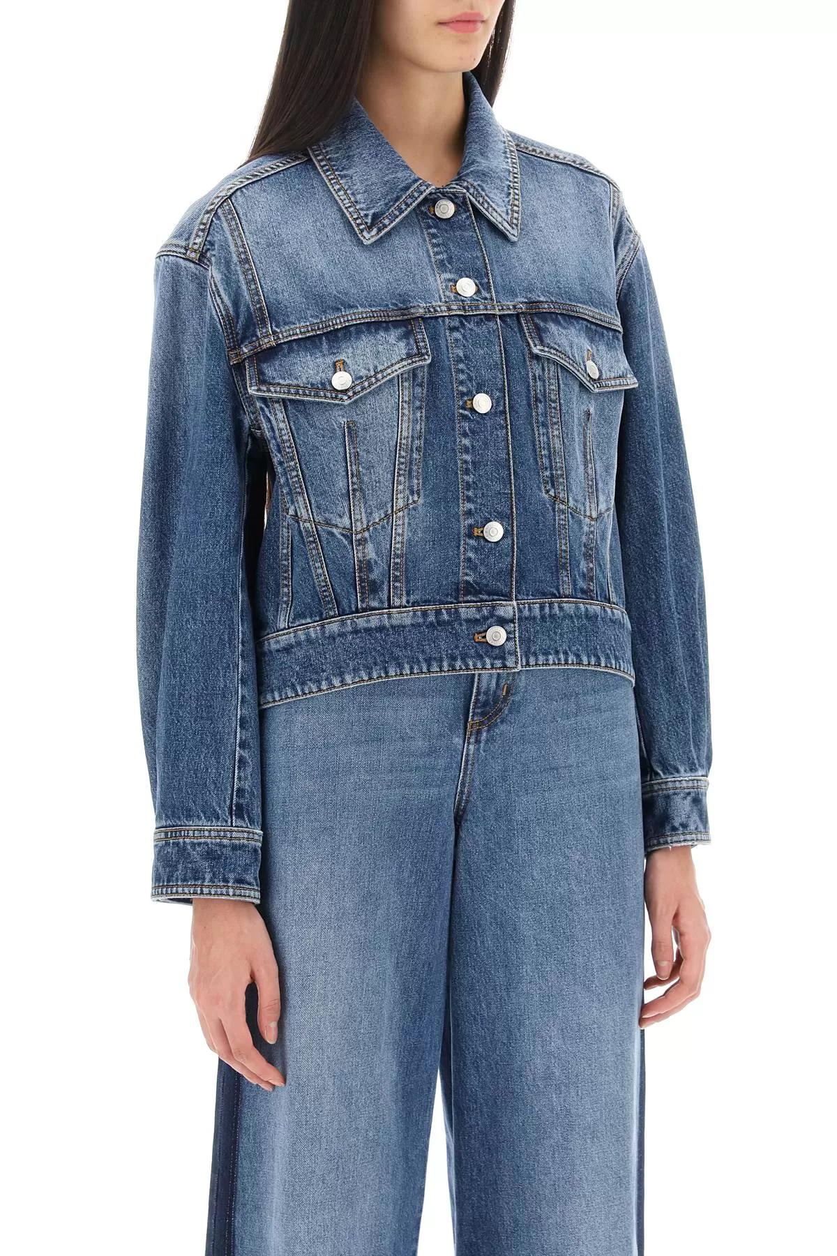 Alexander Mcqueen Women's Denim Cocoon Jacket