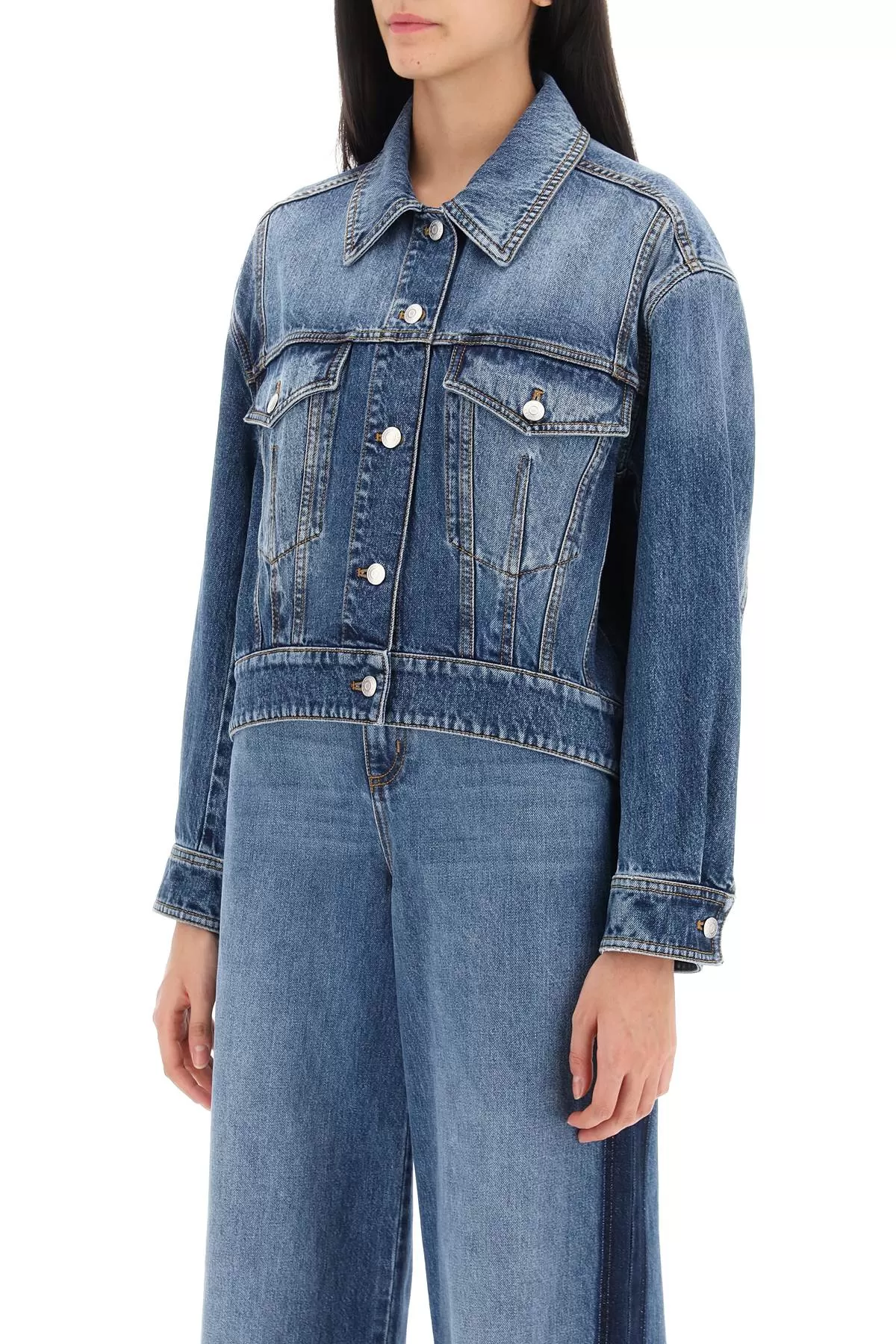 Alexander Mcqueen Women's Denim Cocoon Jacket