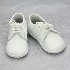 Angel Baby Boys White Leather Dress Lace Up Oxfords