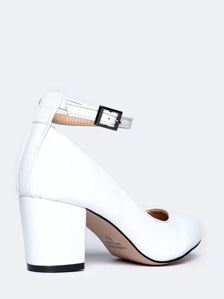 Ankle Strap Round Toe Heel