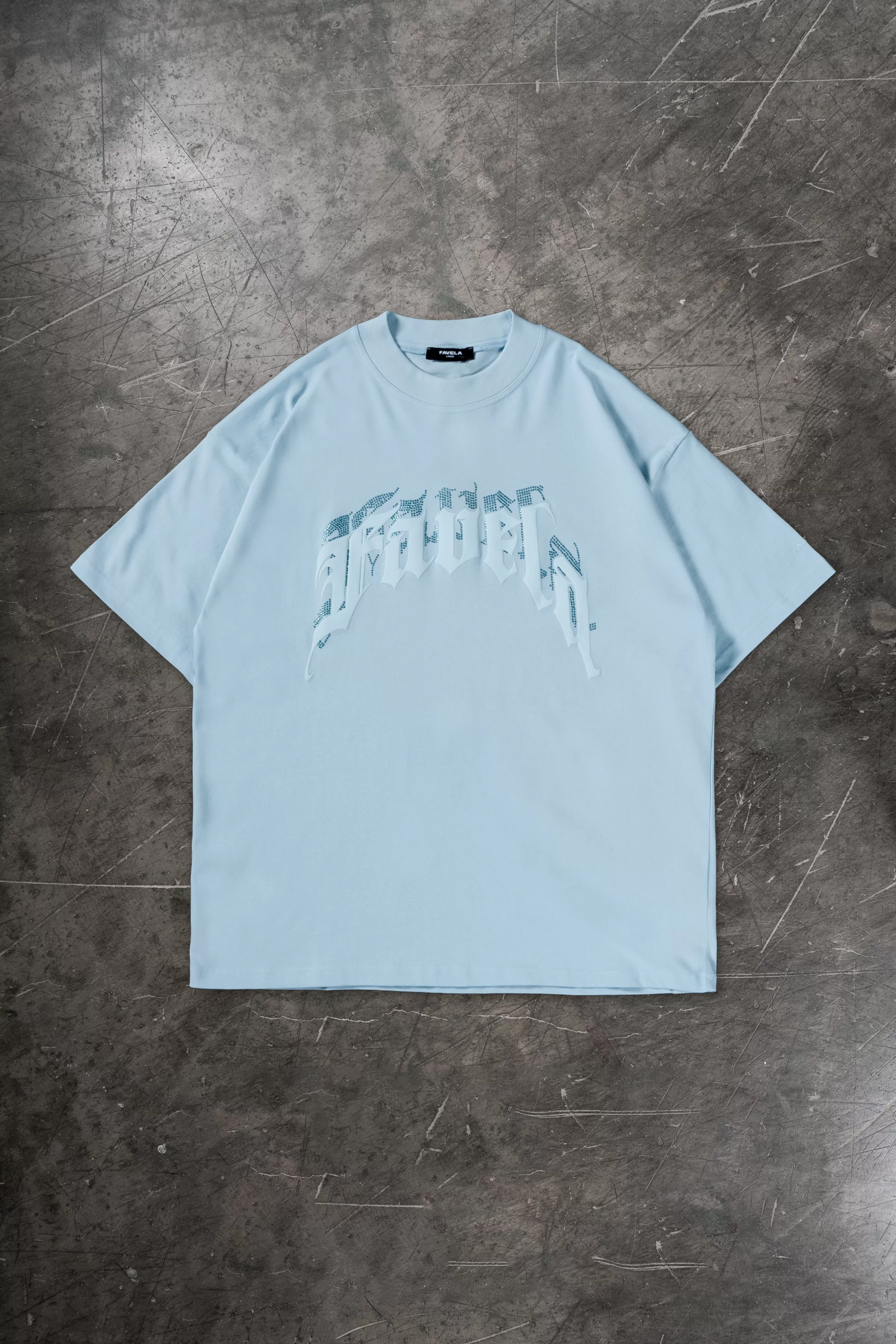 AVES RHINESTONE ICE WATER / BABY BLUE T-SHIRT