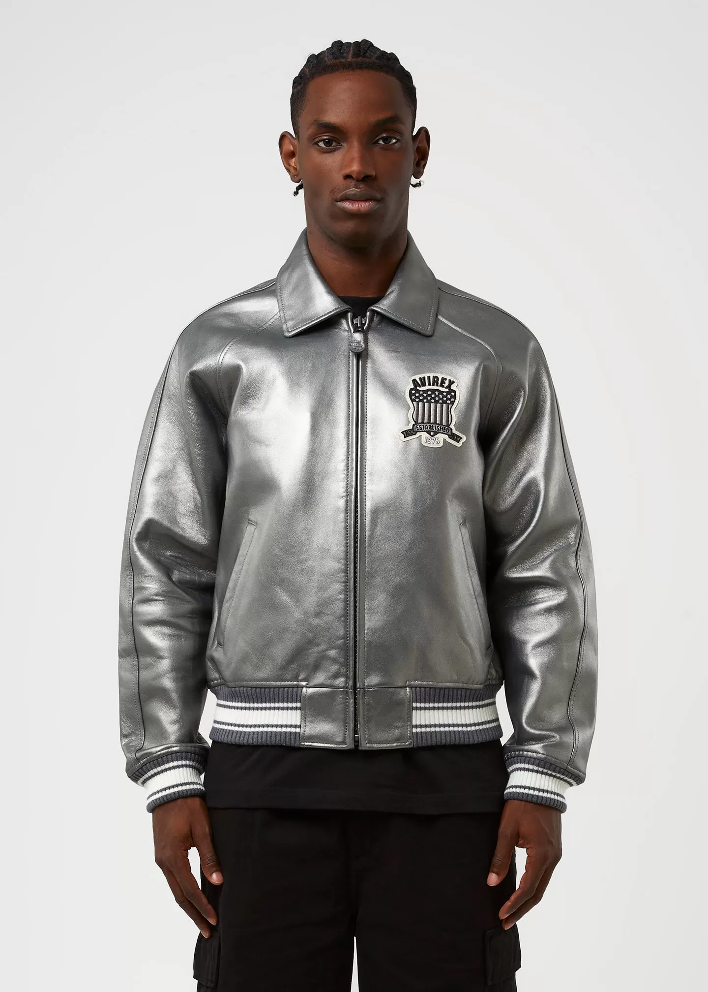 AVIREX METALLIC PEWTER ICON JACKET