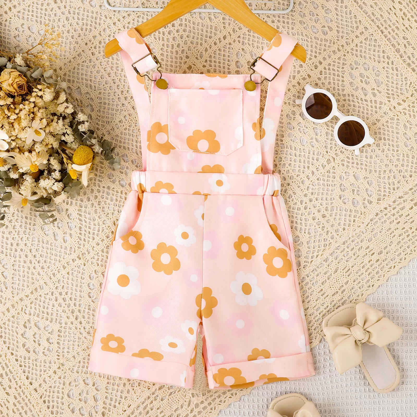 Baby Kid Girls Flower Print Rompers Wholesale 24011113