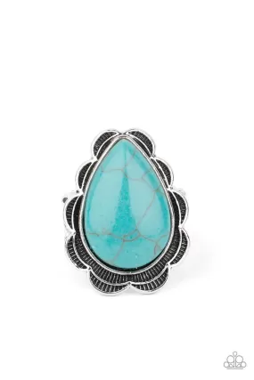 BADLANDS Romance Turquoise Blue Stone Ring - Paparazzi Accessories