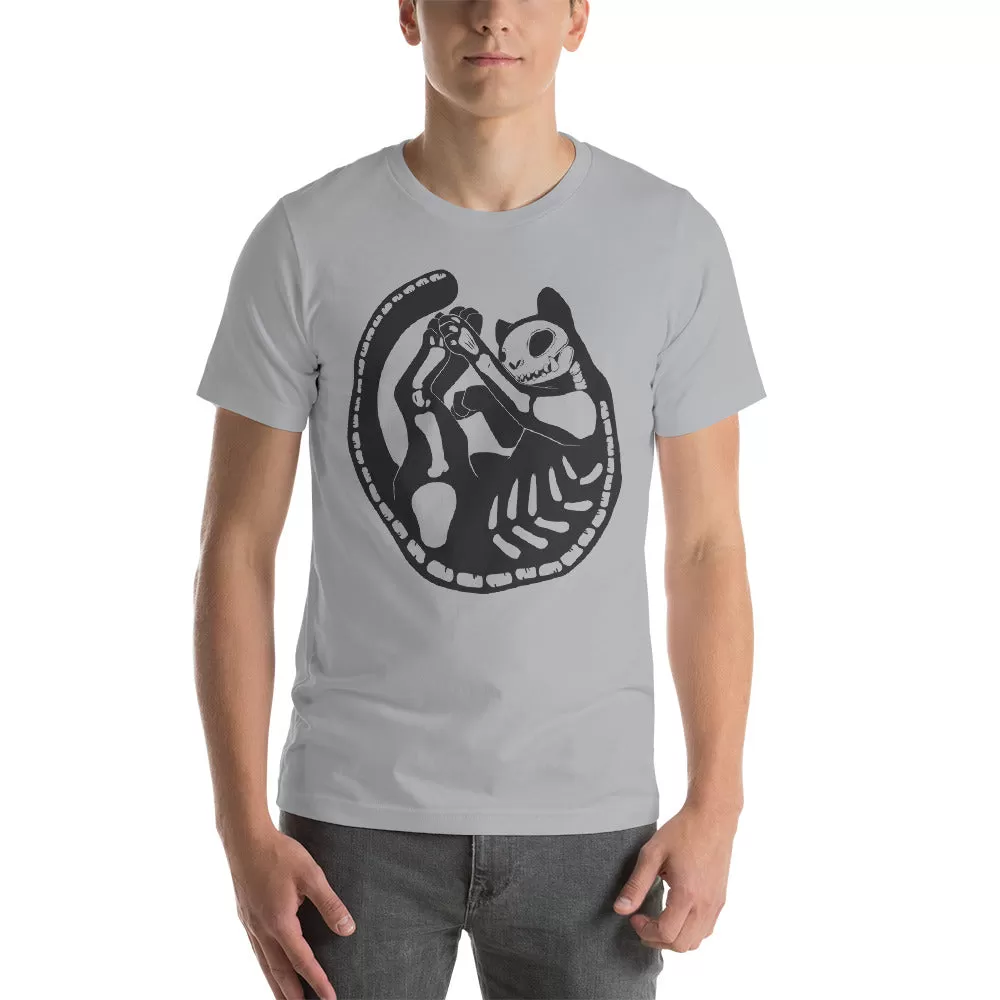 Black Cat Skeleton Unisex T-Shirt