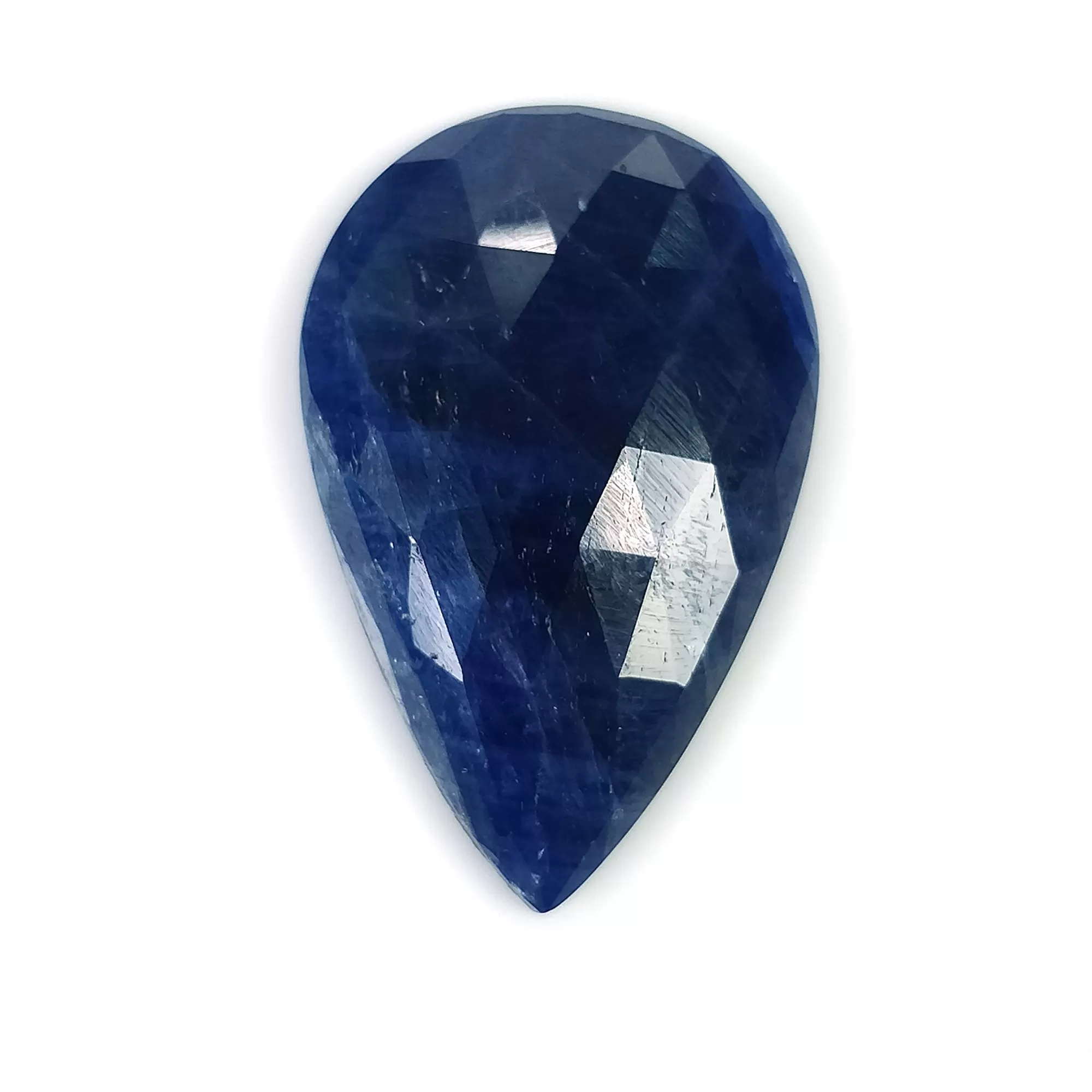 BLUE SAPPHIRE Gemstone Rose Cut : 26.00cts Natural Untreated Unheated Sapphire Rose Cut Pear Shape 28*18mm 1pc