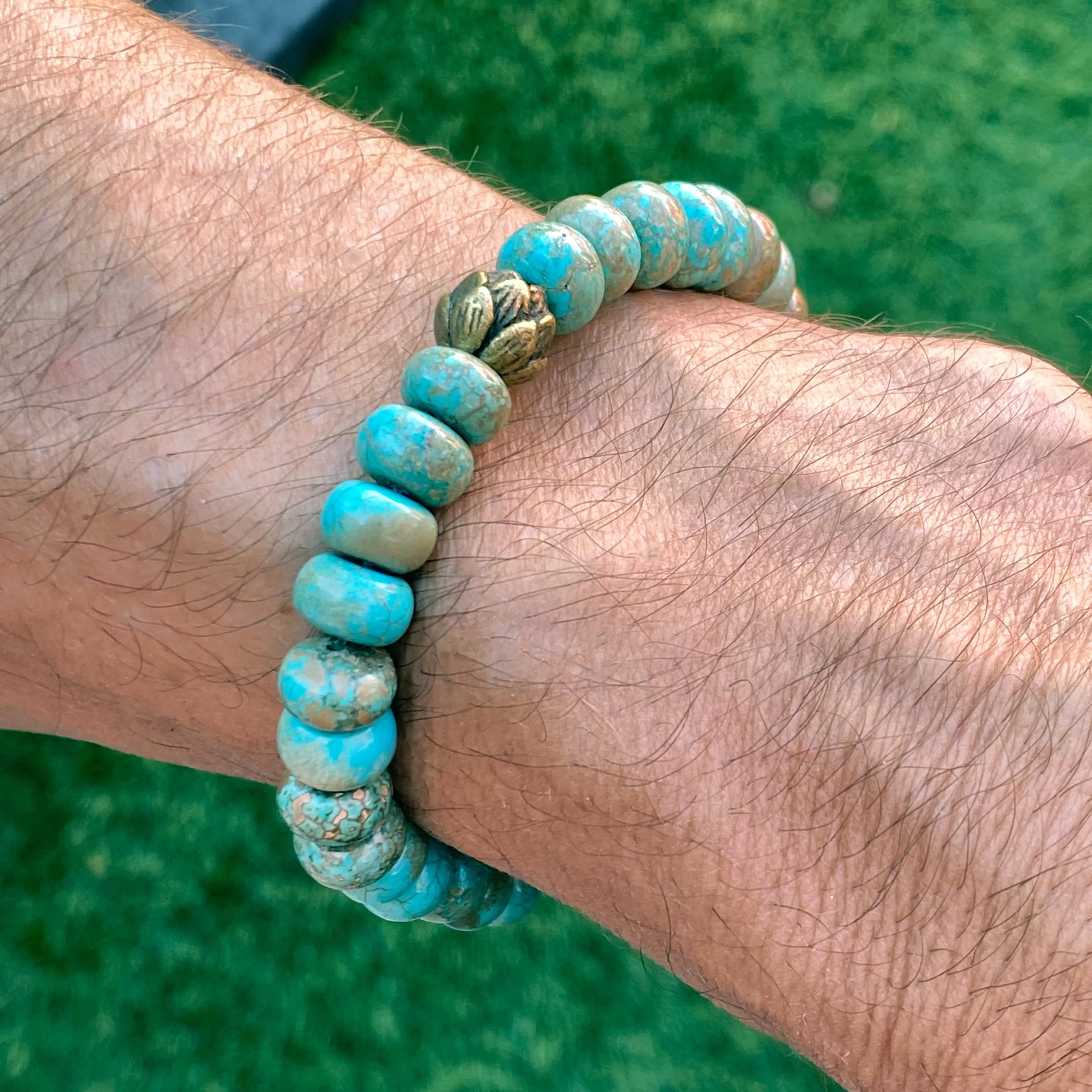 Boulder Creek Turquoise Beaded Gemstone stretch Bracelet