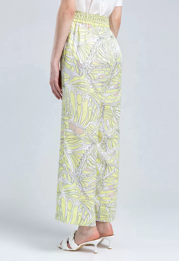 Butterfly Print Palazzo Wide Leg Pants