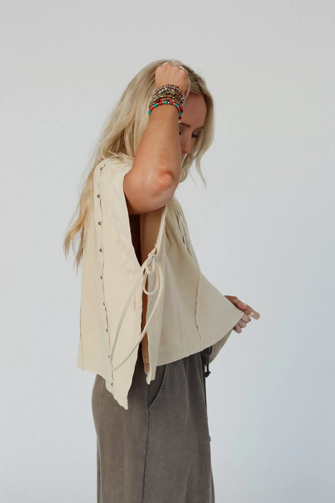 Cape Cod Studded Top - Tan