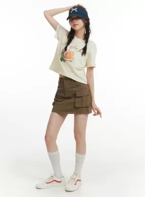 Cargo Mini Skirt with Belt OF427