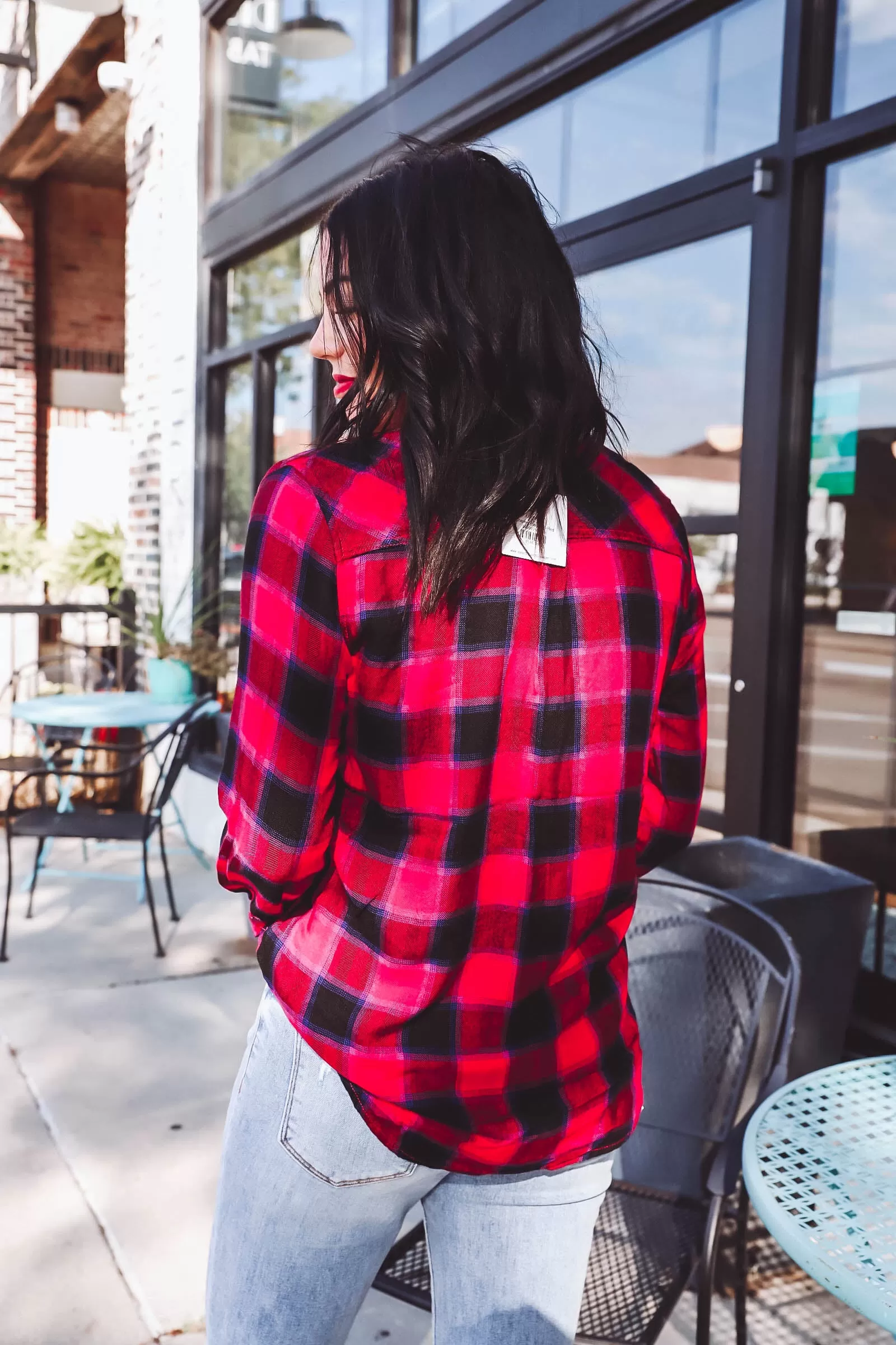 Charley Plaid Top-Red