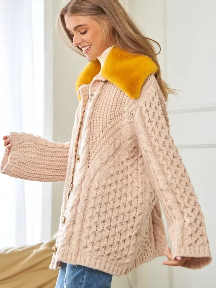 Chunky Cable Knit Cardigan