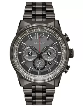 Citizen Mens Nighthawk Eco-Drive - Chronograph - Black - Date - 200m - Bracelet