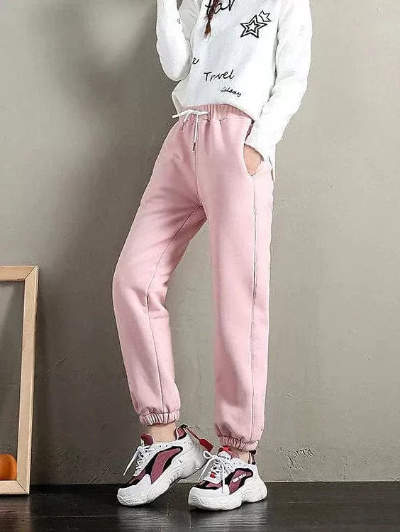 Comfy and Stylish Women's Fleece Lined Sweatpants Joggers for Fall and Winter