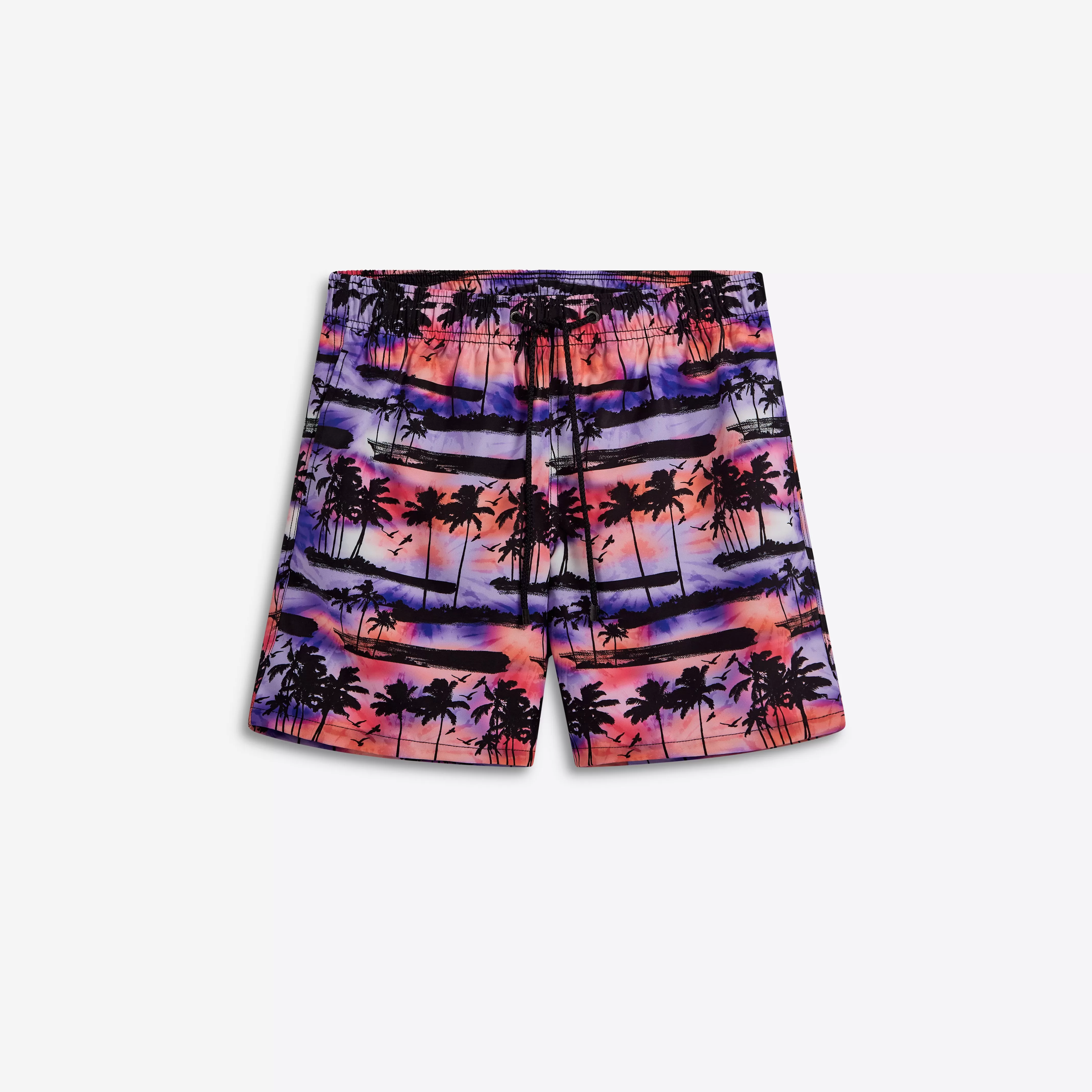 COSMO Palm Tree Print Swim Trunks