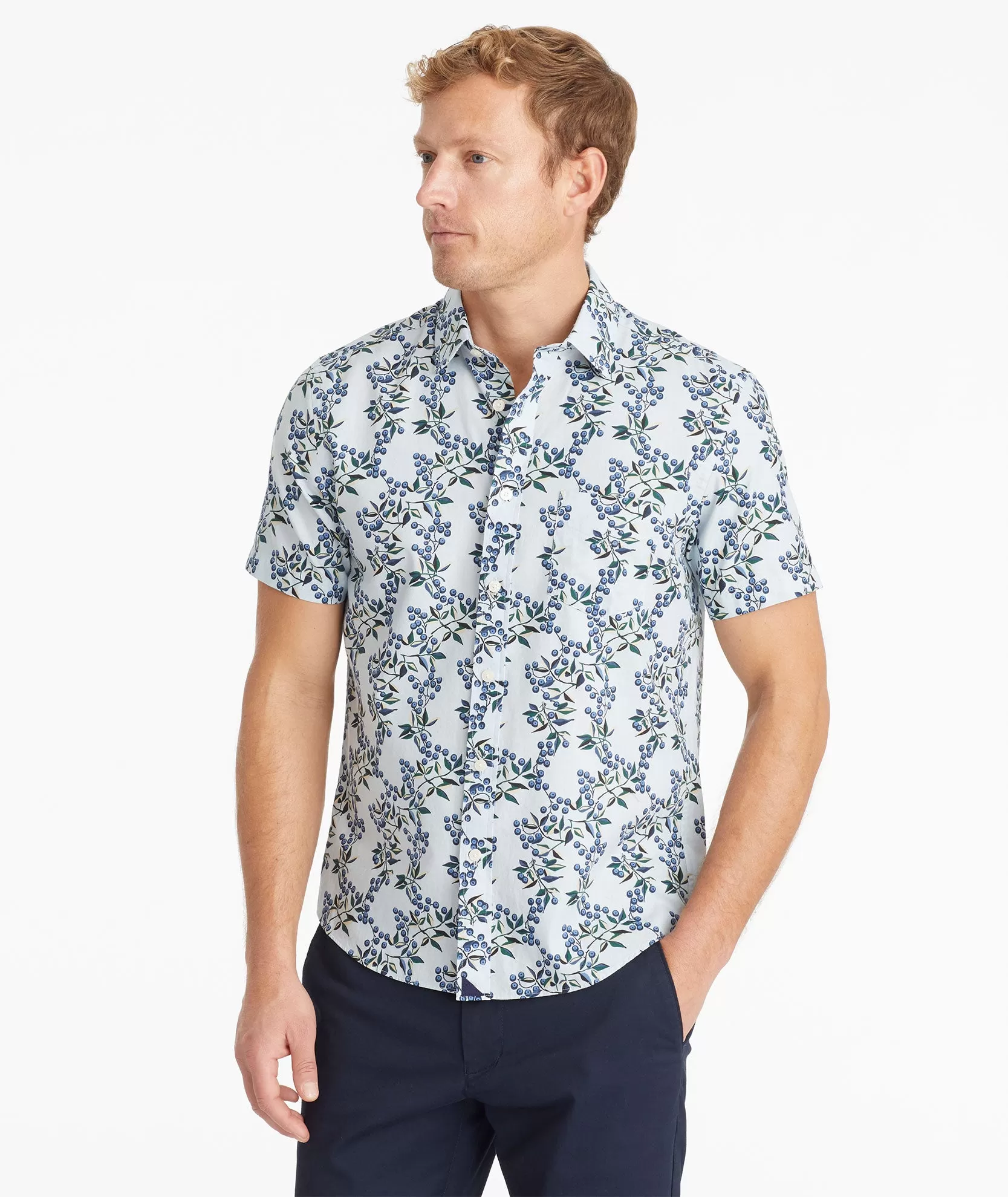 Cotton Printed Short-Sleeve Eloro Shirt - FINAL SALE