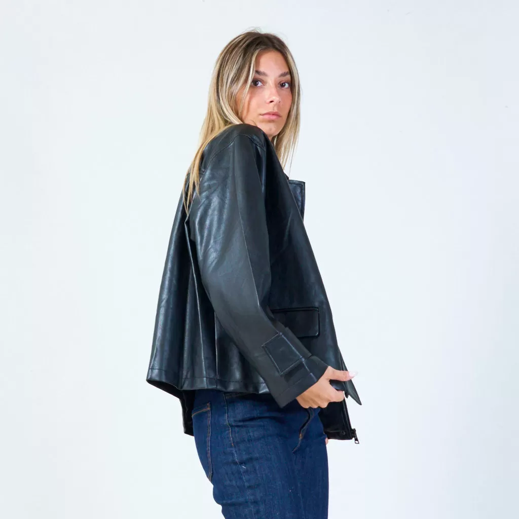 Cropped leather jacket wholesale