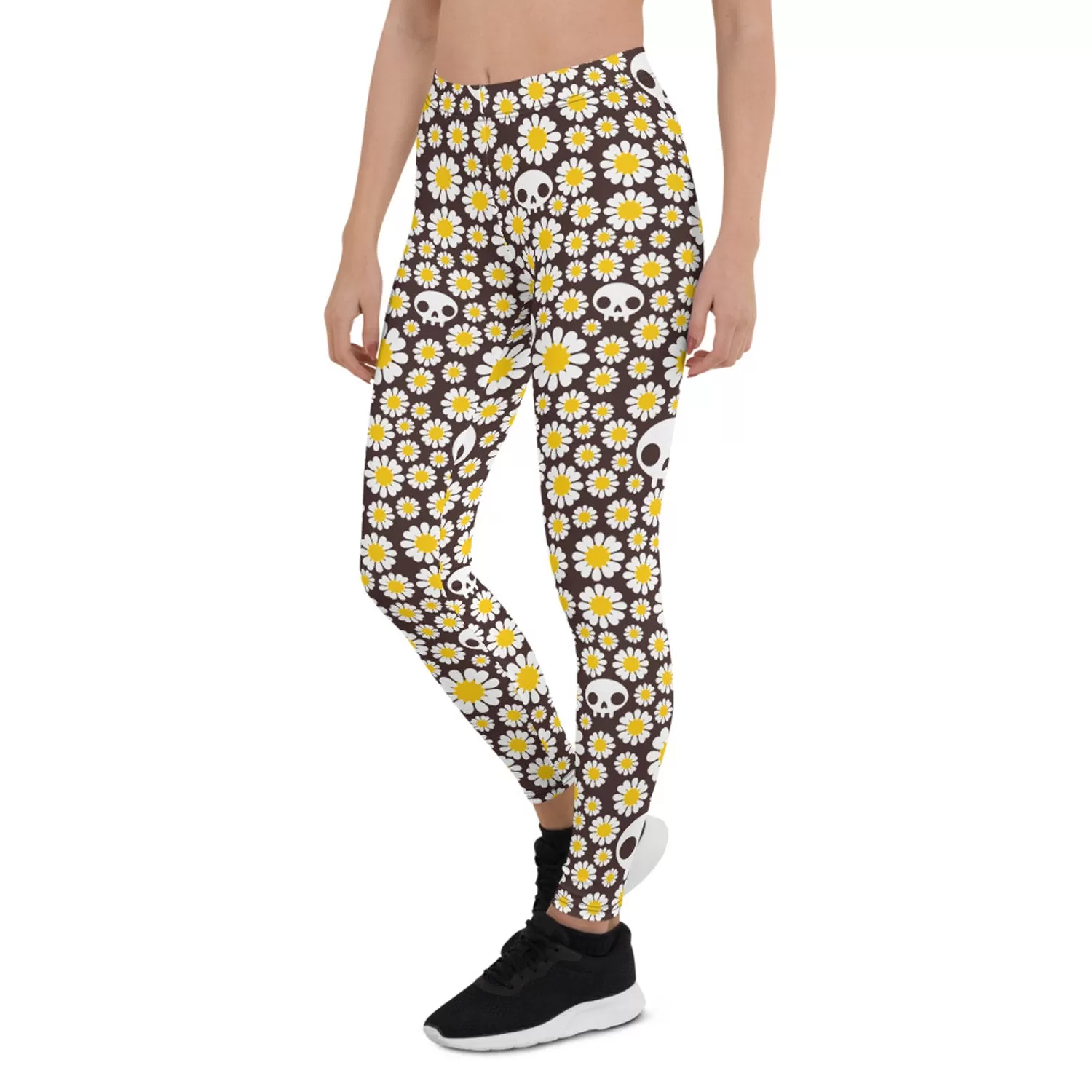 Daisies and Skulls Leggings for Women