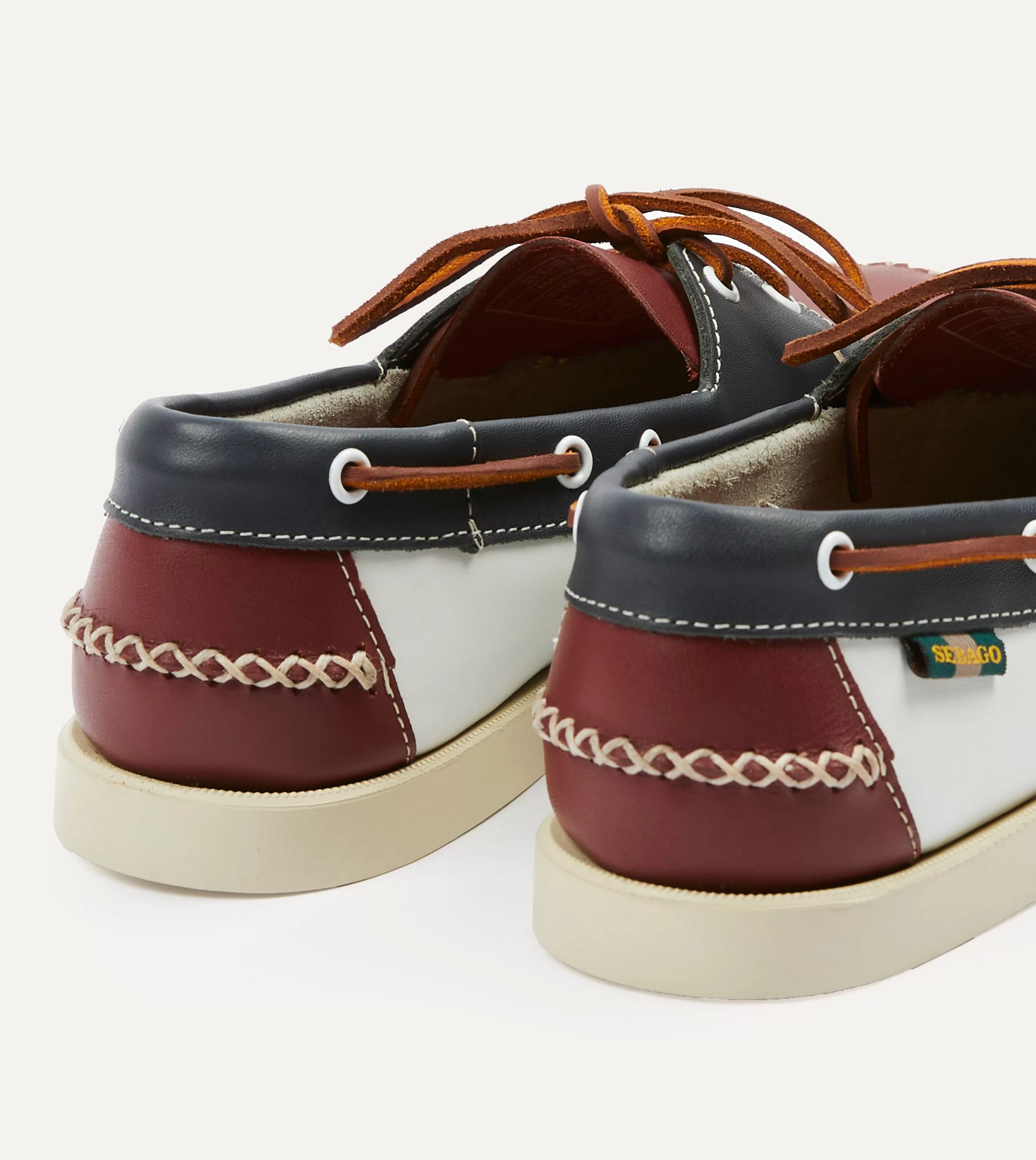 Drake's by Sebago Red White and Blue Docksides Spinnaker Boat Shoe