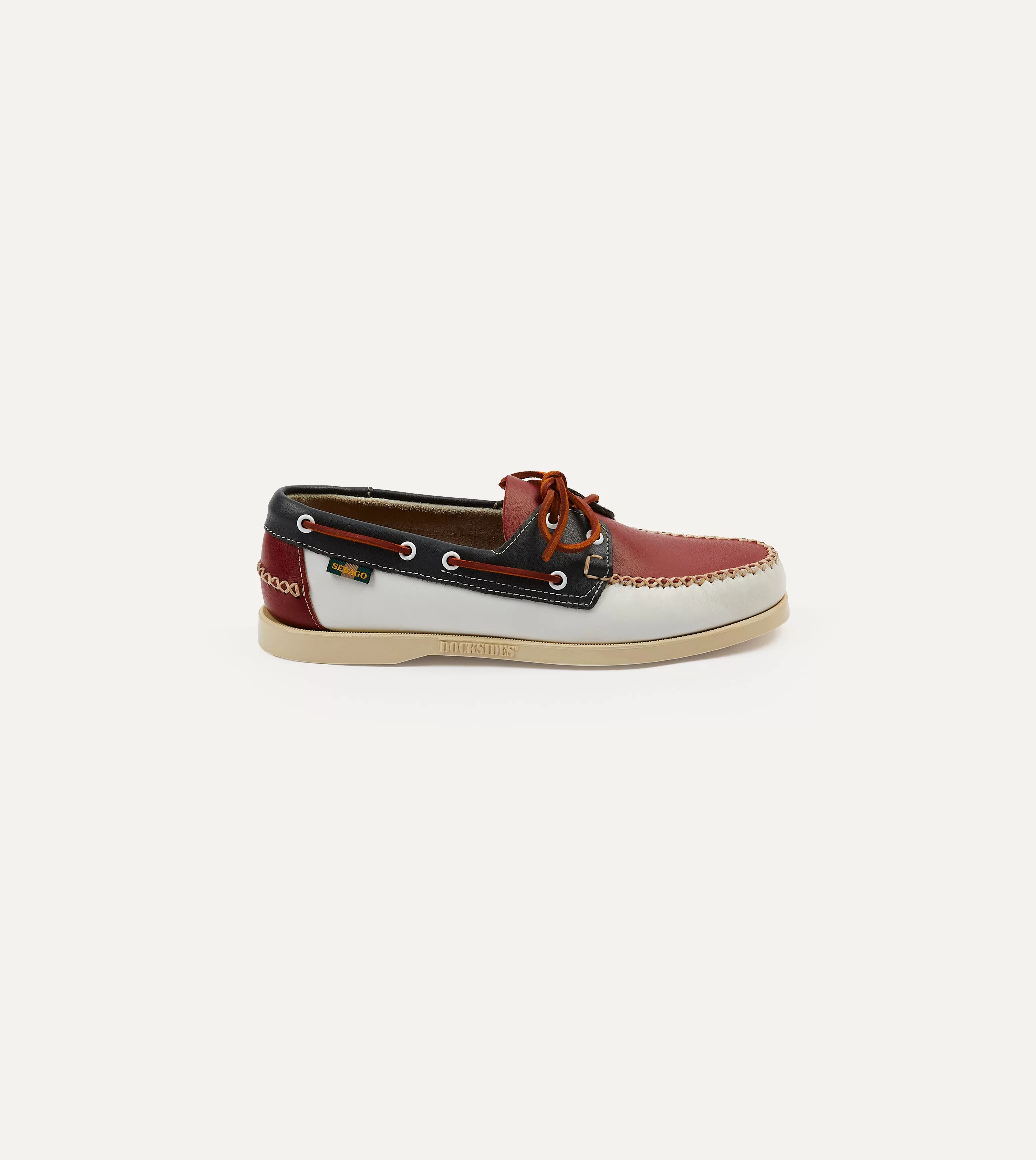 Drake's by Sebago Red White and Blue Docksides Spinnaker Boat Shoe