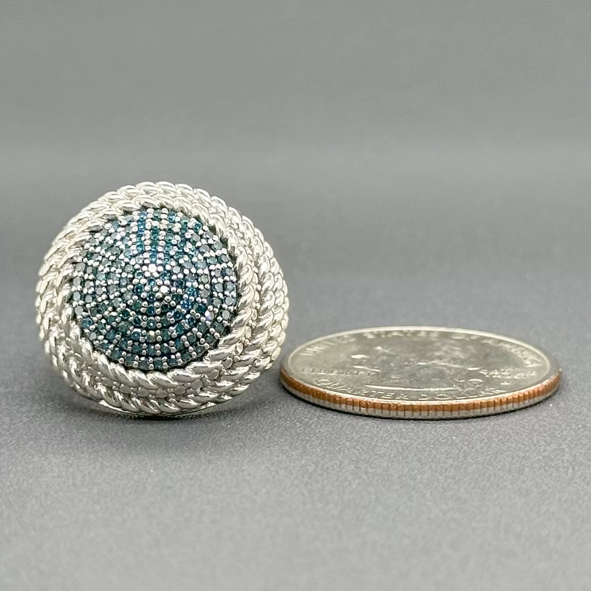 Estate SS Blue Dome Ring