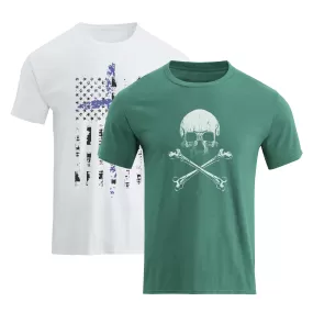 FLAG SKULL TEE - 2 PACKS