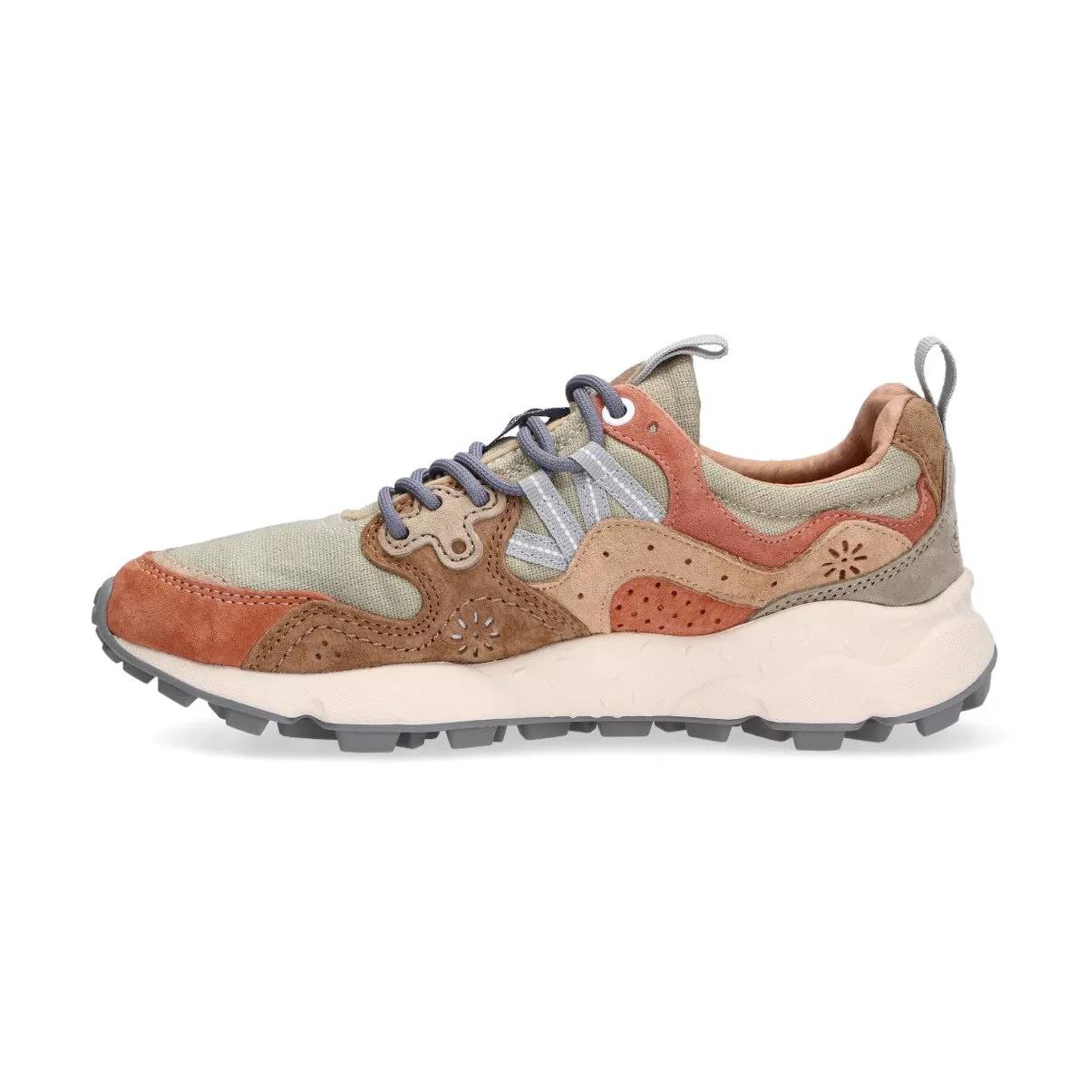 Flower Moutain Yamano 3 suede tessuto beige verde