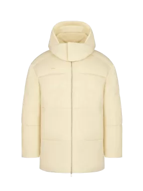 Flower-Warmth Recycled Nylon Long Puffer—rind yellow