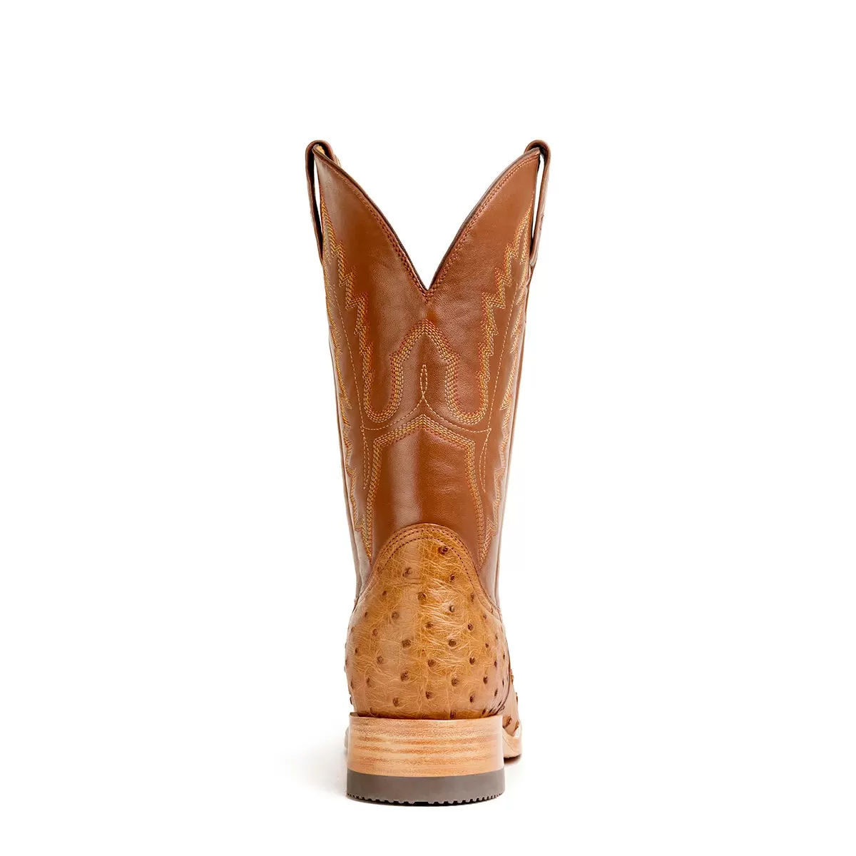 Gavel Men's Antonio Full Quill Ostrich Boots - Cognac