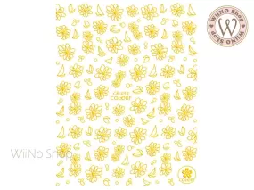 Gold Drawing Flower Adhesive Nail Art Sticker - 1 pc (CB-054G)